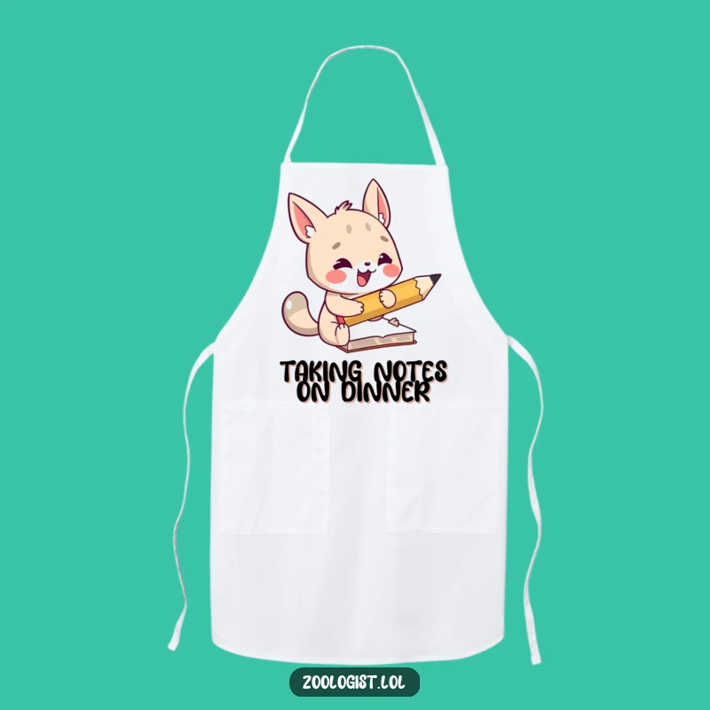 Funny Animal Apron - Big Pencil Note-Taking Kitchen Gift