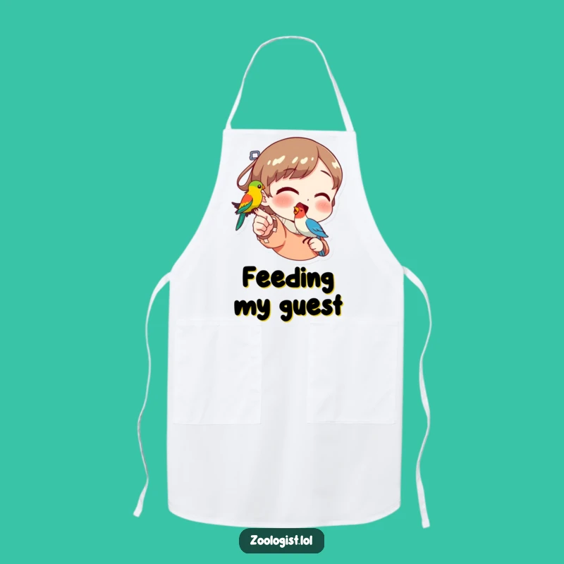 Funny Bird Pointer Apron: Colorful Bird Kitchen Accessory Gift