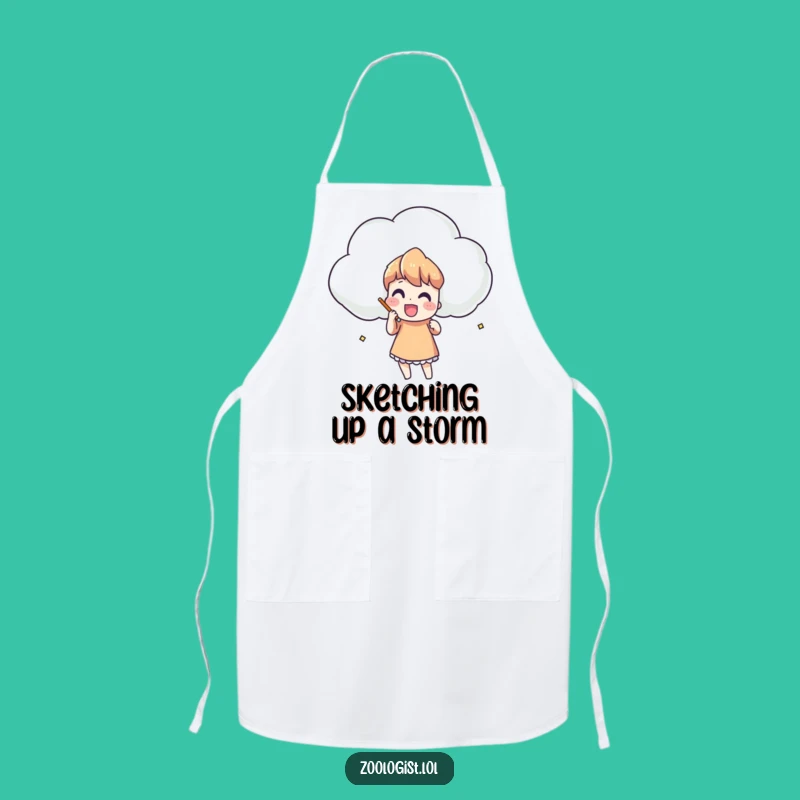 Funny Cloud Sketching Apron: Create Art in the Kitchen!