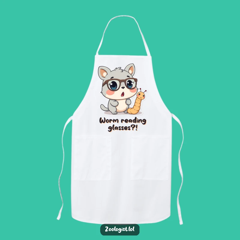Funny Cooking Apron - Surprised Animal Meets Spectacled Worm, Kitchen Humor Gift