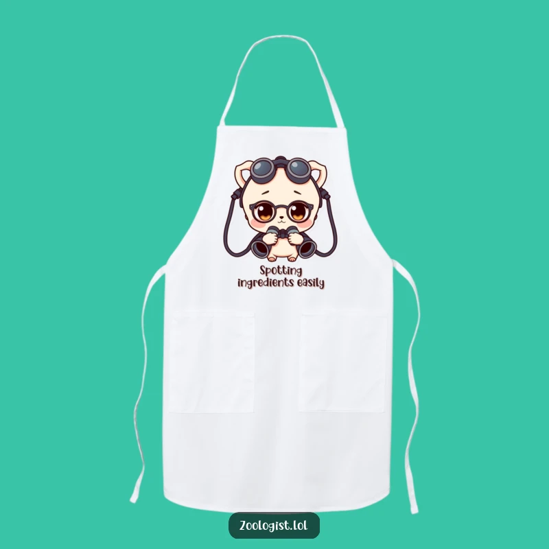 Funny Curious Character Binoculars Apron - Explorer's Kitchen Gear, Hilarious Gift