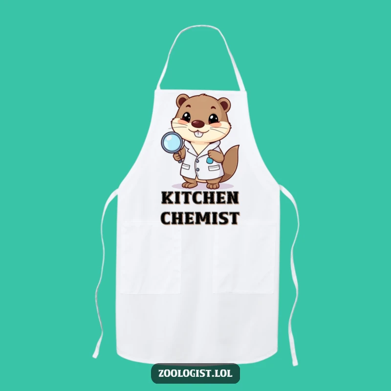 Funny Happy Otter Lab Coat Apron: Hilarious Kitchen or Lab Wear