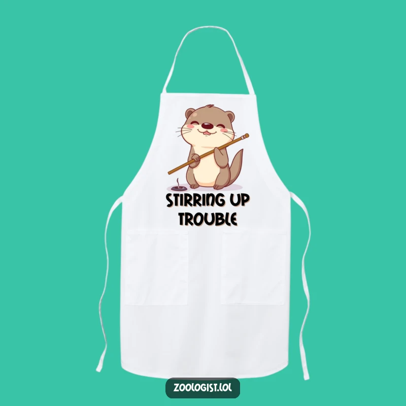 Funny Otter Poking Apron: Cook with Playful Poking and Precision