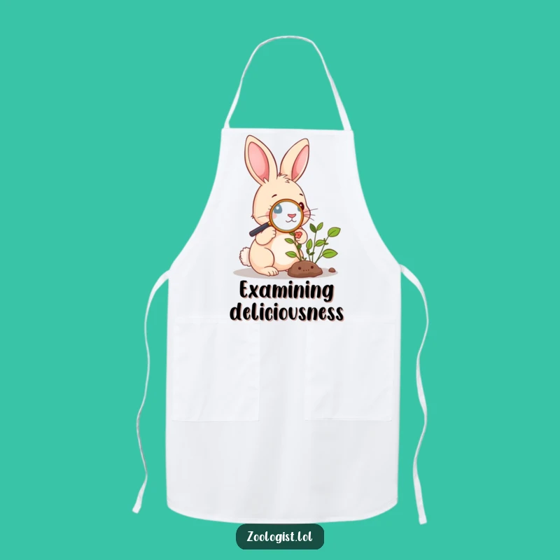 Funny Rabbit Botany Apron: Cute Bunny Plant Kitchen Wear, Gift