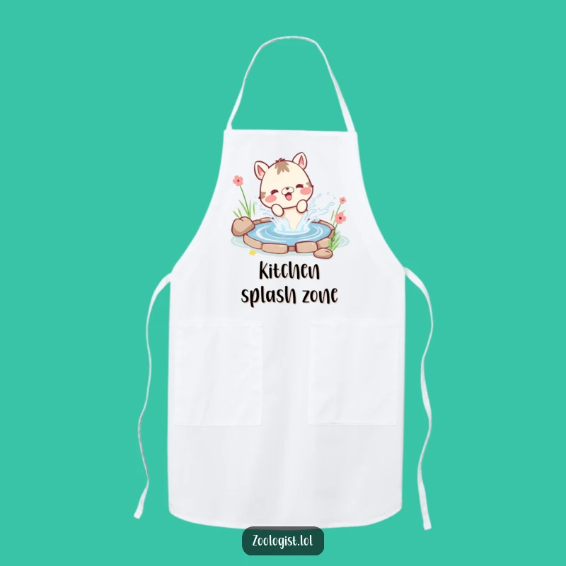 Funny Splashing Chef Apron - Cute Animal Water Play Humor Gift