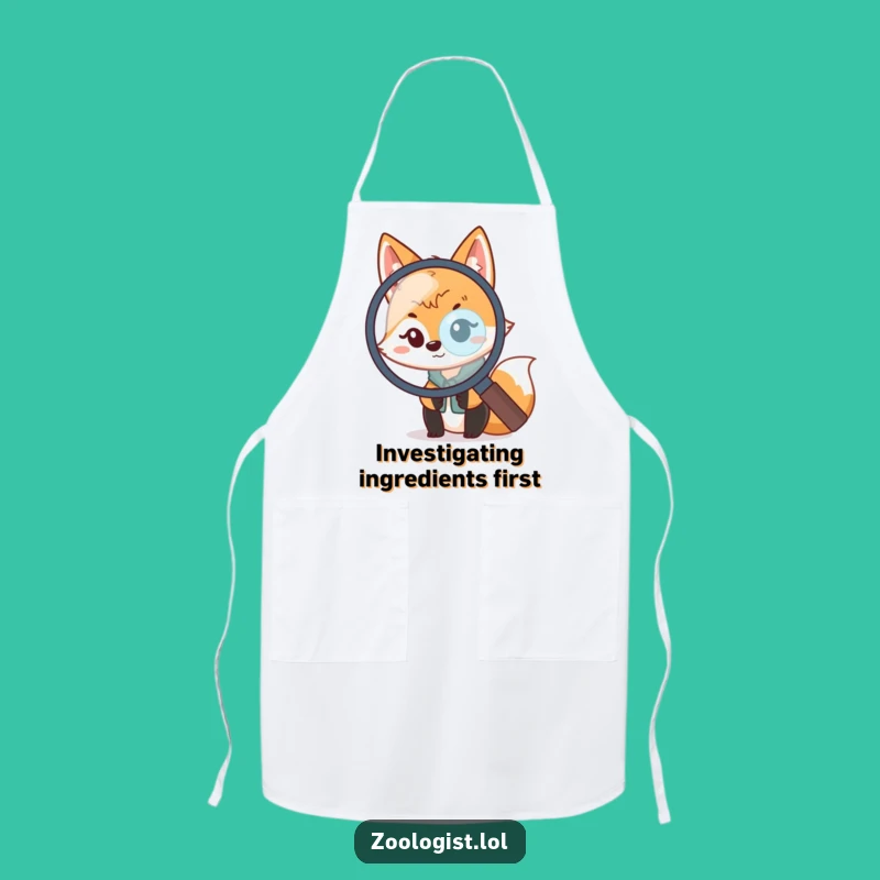 Funny Kawaii Fox Zoologist Apron - Cook Up Laughs in the Kitchen!