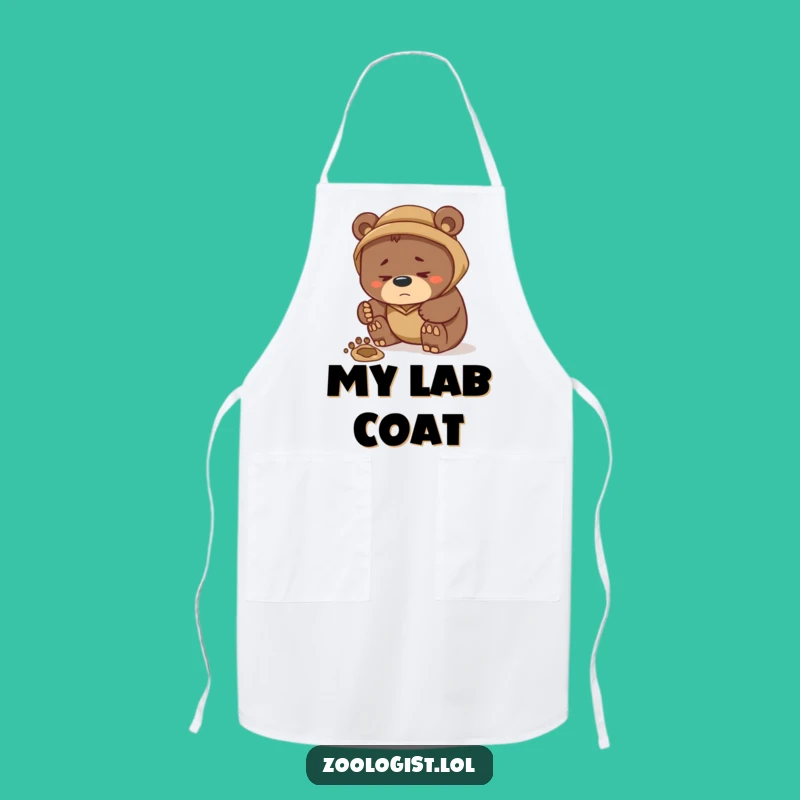 Funny Bear Zoologist Apron: Thoughtful Chef's Companion for Humorous Kitchen Adventures
