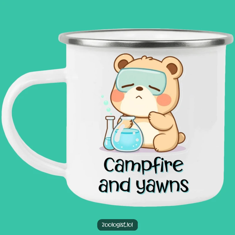 Adventure Funny Kawaii Bear Zoologist Camping Mug: Outdoor Science Gift