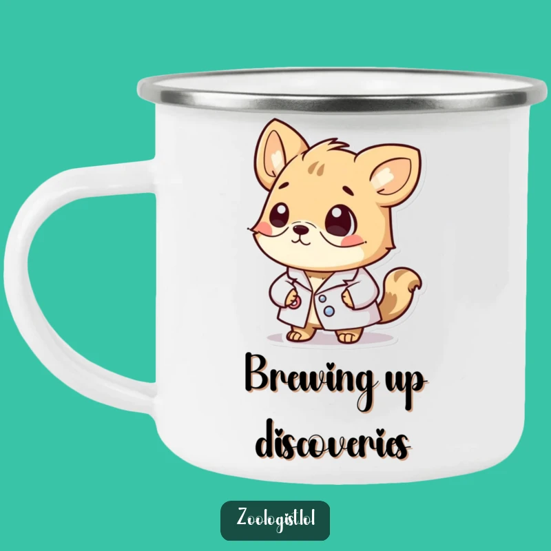 Funny Camping Mug: Thoughtful Lab Coat Animal - Camp & Contemplate!