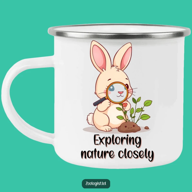 Funny Rabbit Botany Camping Mug: Durable Bunny Plant Mug, Great Gift