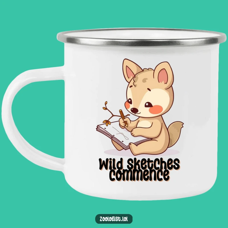 Funny Camping Mug - Curious Artist Animal, Creative Outdoor Companion Gift