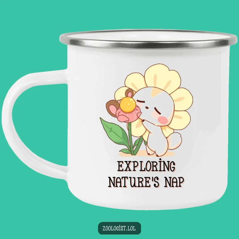 Funny Curious Animal Camping Mug - Durable Poke Flower Camp Gift