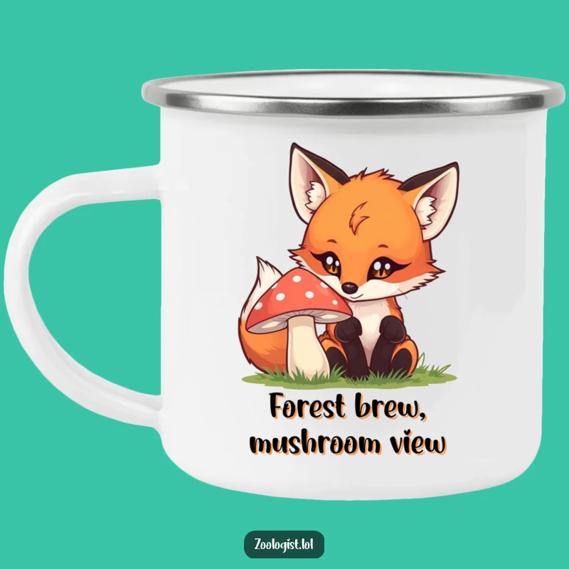 Funny Fox Mushroom Camping Mug: Adventure Fuelled by Curiosity and Warm Drinks
