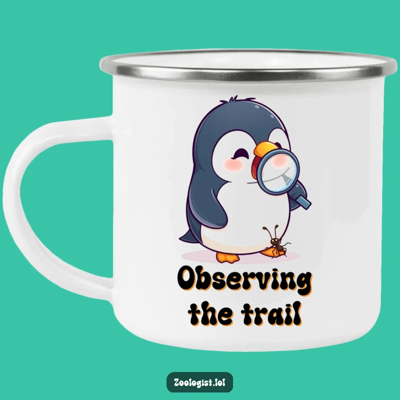 Funny Penguin Ant Magnifying Camping Mug - Hilarious Outdoor Exploration Companion