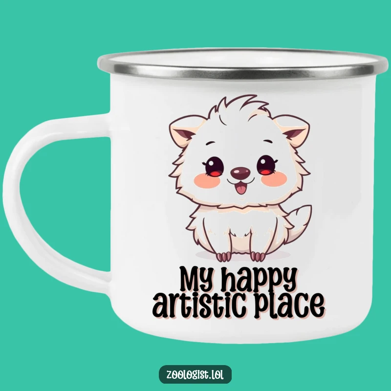 Funny Camping Mug: Cute Animal Artist's Delightful Sketch - Adventure & Humor!