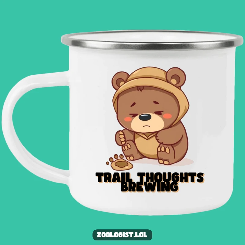 Funny Bear Zoologist Camping Mug: Rugged Explorer Gift for Outdoor Humor