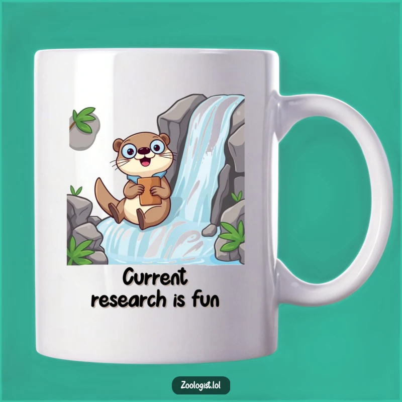Funny Kawaii Otter Zoologist Mug: Waterfall Slide Adventure Gift