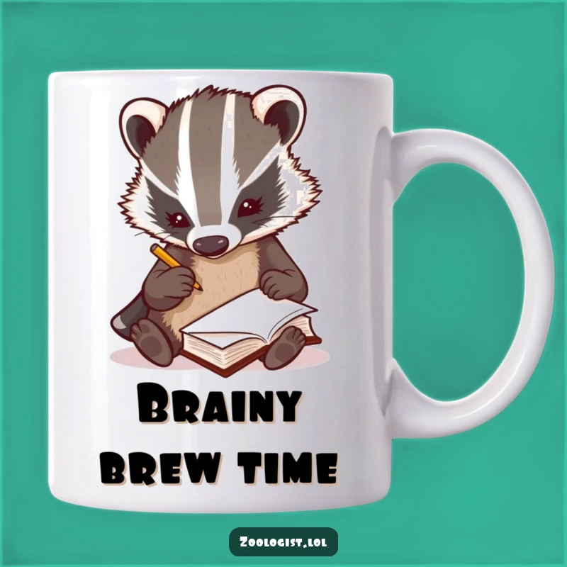 Funny Badger Zoologist Mug - Curious Explorer Gift for Nature Nerds