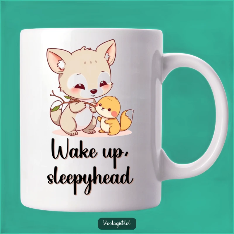 Funny Gentle Nudge Mug - Curious Animal, Twig Interaction, Perfect Kind Friend Gift