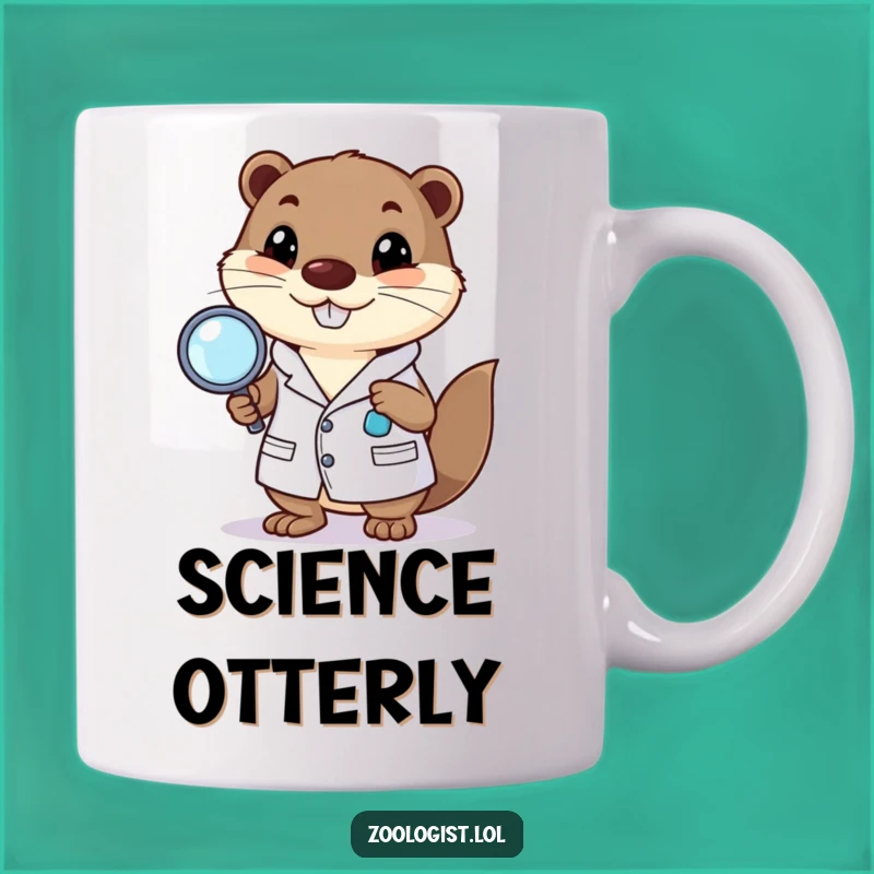 Funny Happy Otter Lab Coat Mug: Hilarious Science Gift for Enthusiasts!
