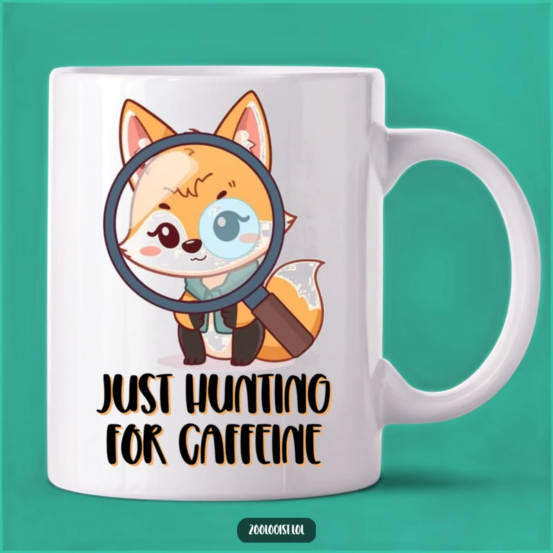 Funny Kawaii Fox Zoologist Mug - Hilarious Peeking Animal Explorer Gift Idea!