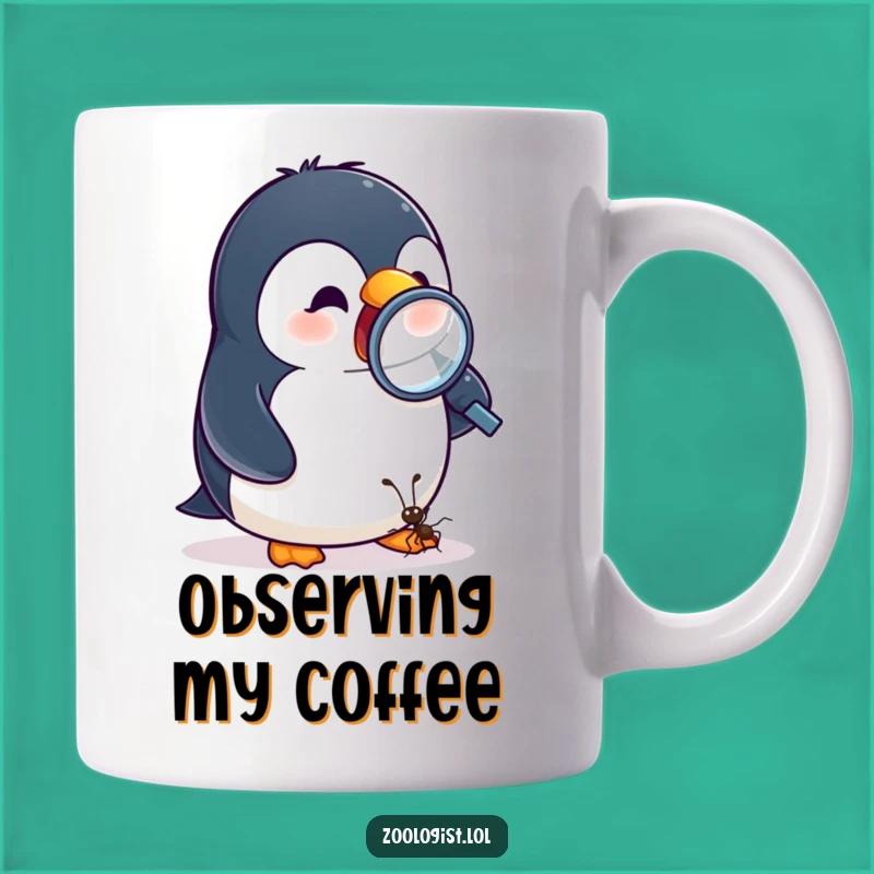 Funny Penguin Ant Magnifying Mug - Hilarious Tiny Discovery Gift
