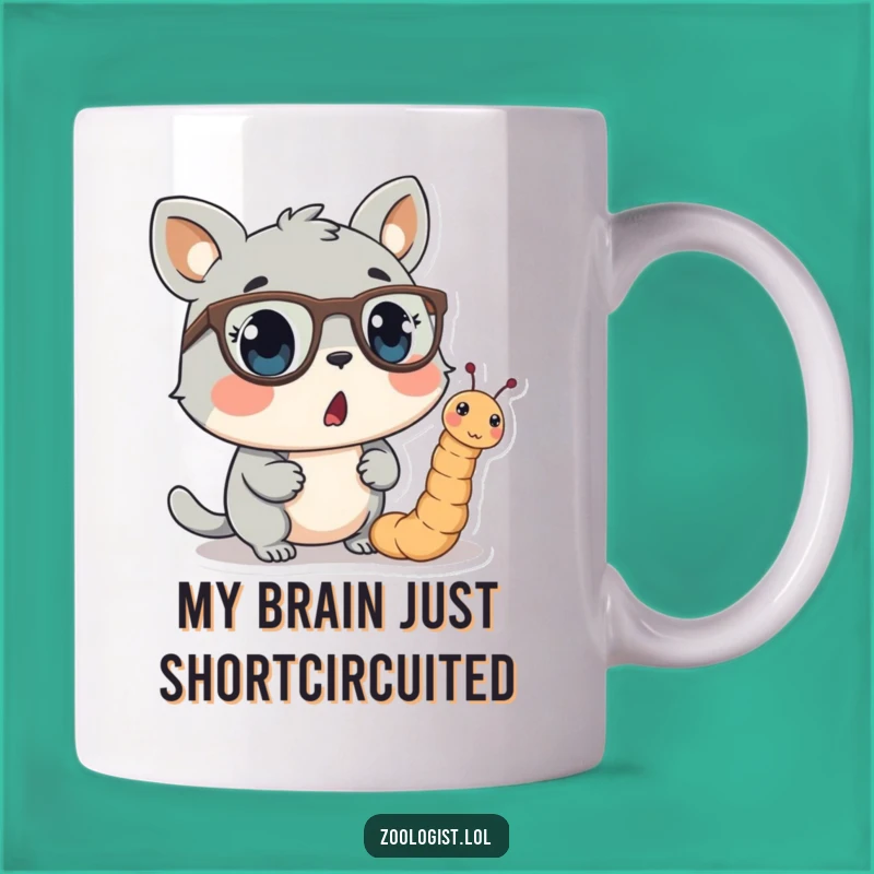 Funny Surprised Animal Worm Spectacles Mug - Perfect Quirky Gift for Animal Lovers