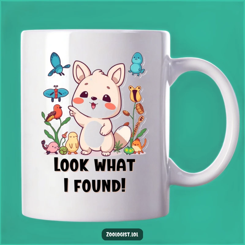 Funny Collector Animal Mug: Excited Specimen Pointer - Enthusiast's Gift!