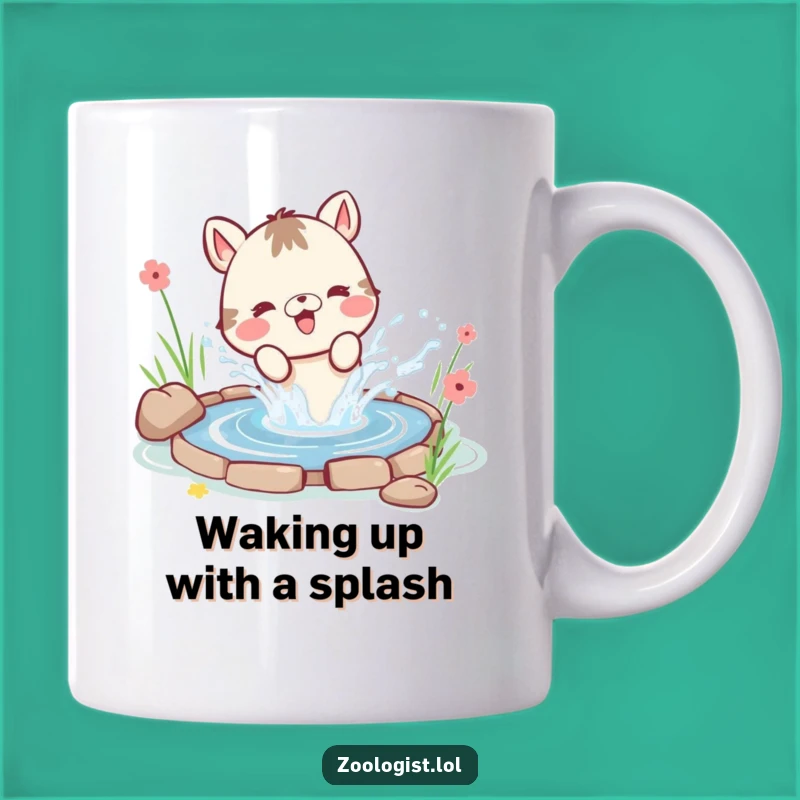 Funny Splashing Fun Mug - Cute Animal Water Play Humor Gift