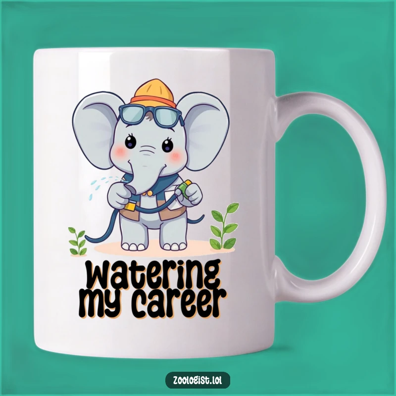 Funny Kawaii Elephant Zoologist Mug: Water Your Laughs, a Perfect Gift!