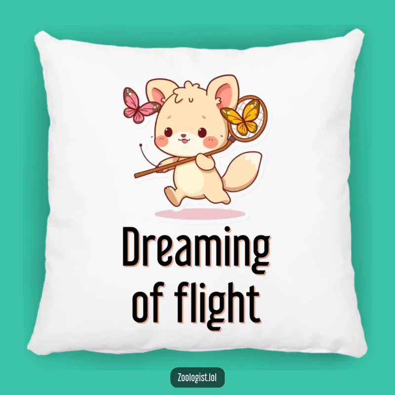 Funny Butterfly Pillow: Cute Animal Chase Decor, Perfect Funny Gift