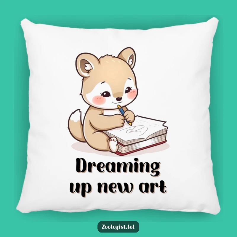 Funny Artist Pillow: Cute Animal Sketch Decor, Perfect Funny Gift
