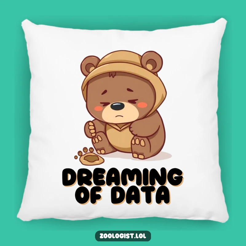 Funny Bear Zoologist Pillow: Cozy and Thoughtful Explorer Accent for Comfy Laughs