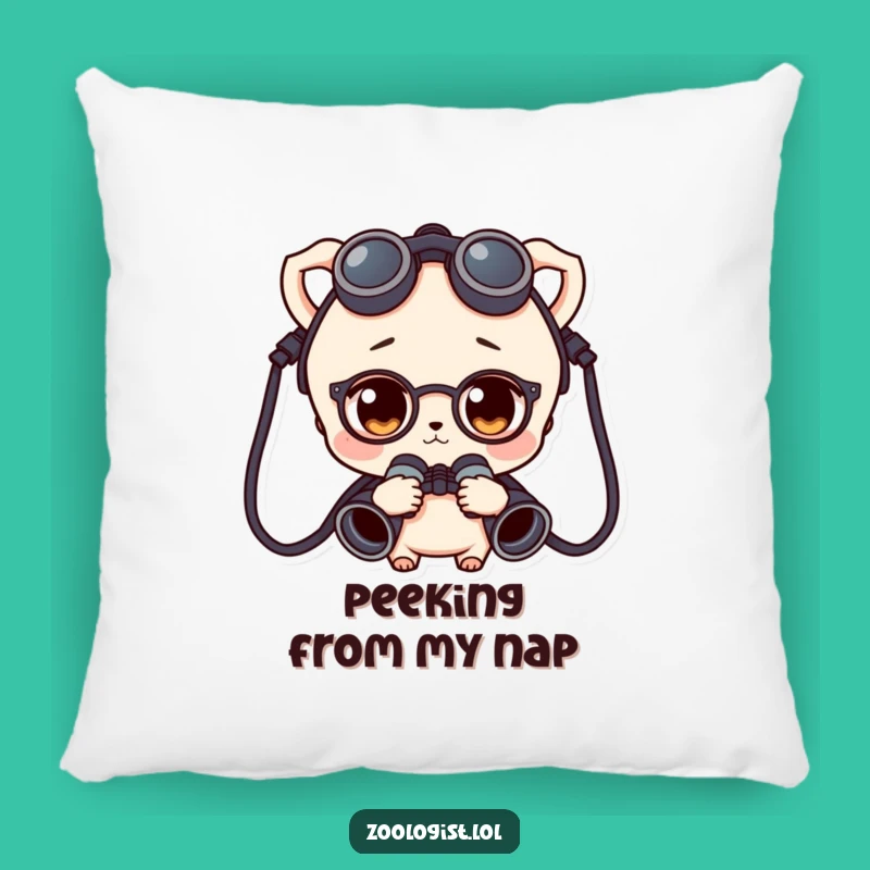 Funny Curious Character Binoculars Pillow - Cozy Comfort for Explorers, Gift