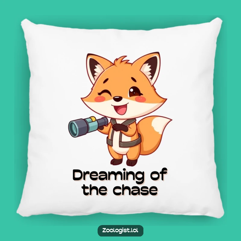 Funny Fox with Binoculars Pillow: Cozy Decor for Adventurous Dreamers