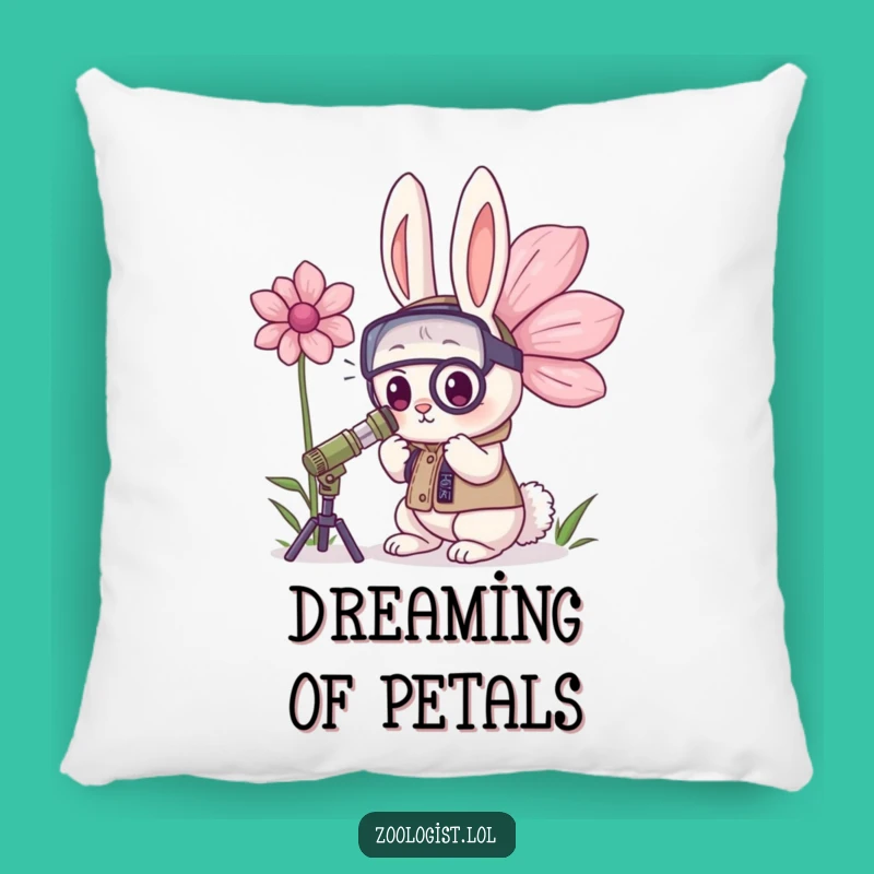 Funny Kawaii Rabbit Zoologist Pillow: Snuggle Up with Botanical Humor, a Great Gift!