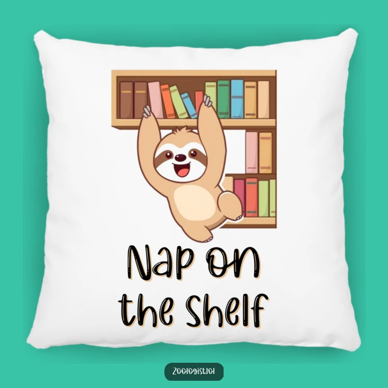 Funny Sloth Bookshelf Pillow: Cozy Comfort with Hilarious Reading Charm