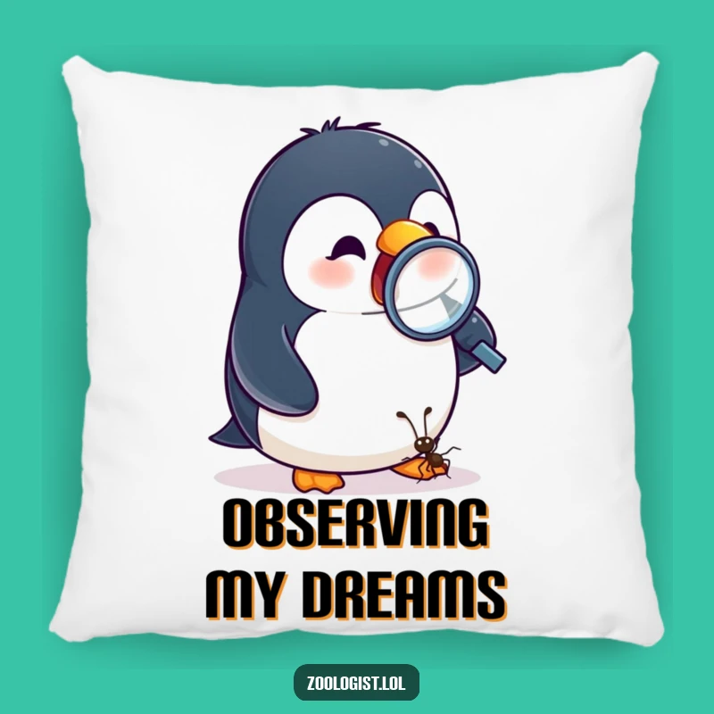 Funny Penguin Ant Magnifying Pillow - Cozy Hilarious Exploration Decor