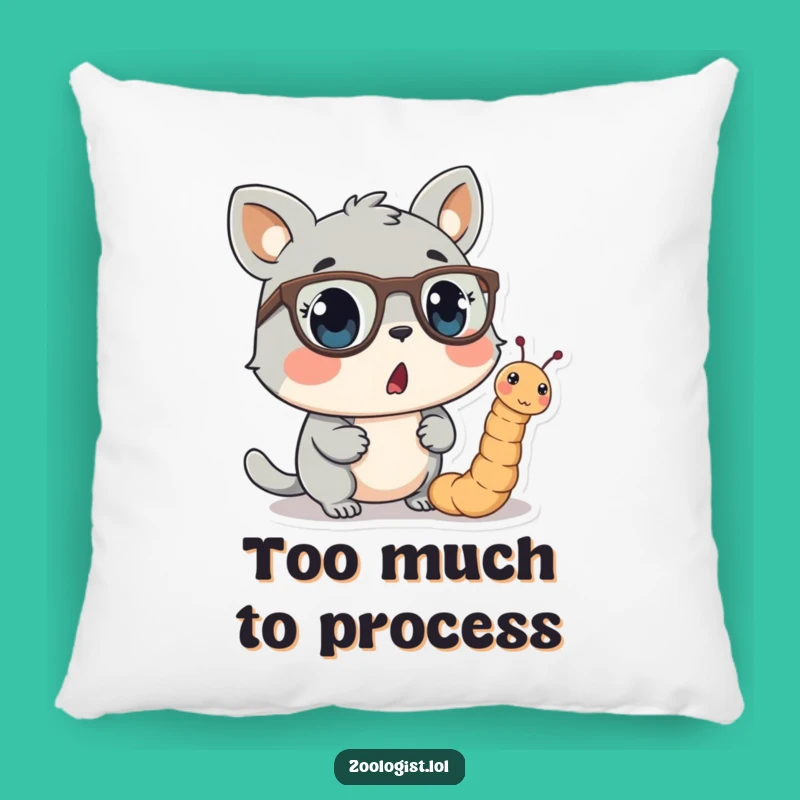 Funny Animal Pillow - Surprised by a Spectacled Worm, Cozy & Hilarious Decor Gift