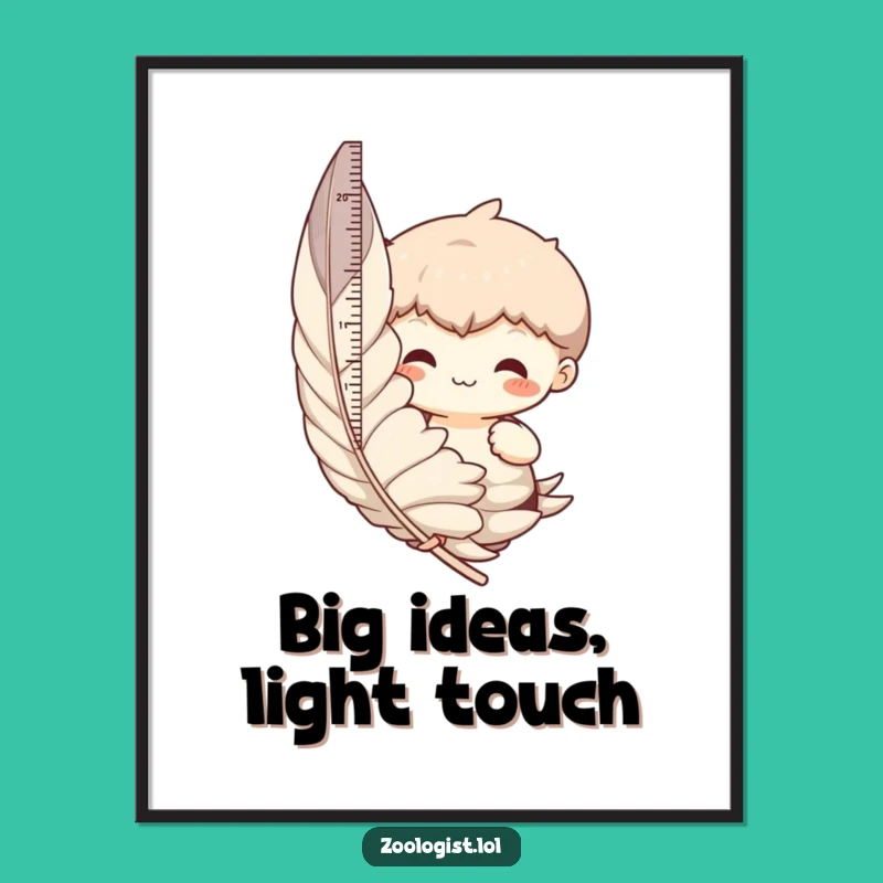 Funny Feather Measuring Digital Art: Frame Some Hilarious Precision!