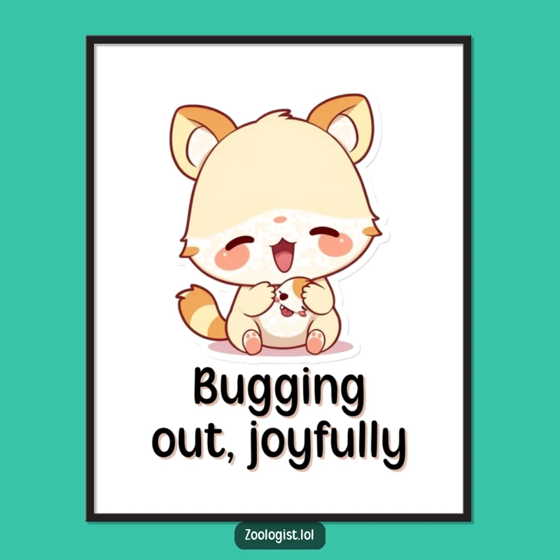 Funny Excited Animal Digital Art - Cute Printable for Joyful Decor