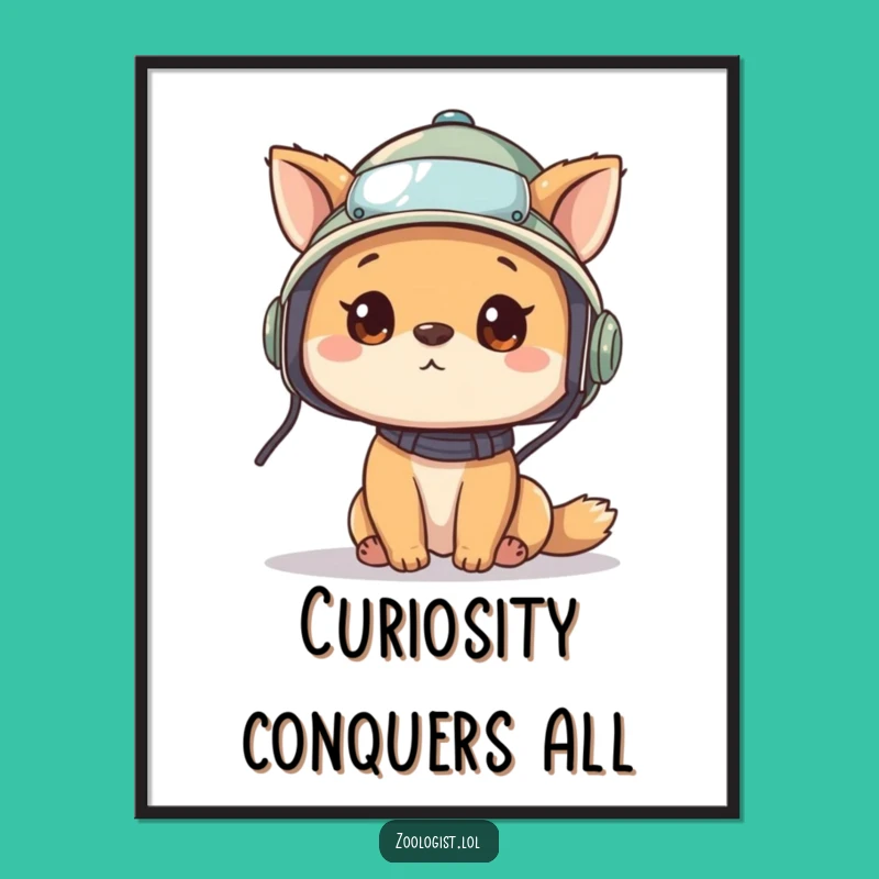 Funny Explorer Art Print: Cute Animal Adventure Decor, Perfect Funny Gift