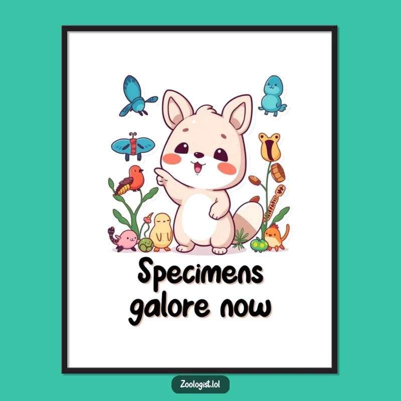 Funny Digital Art Print: Excited Specimen Pointer - Instant Collector Decor!