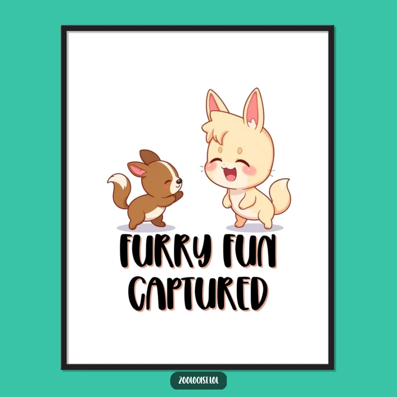 Funny Animal Chase Digital Art: Frame the Joyful Moment!