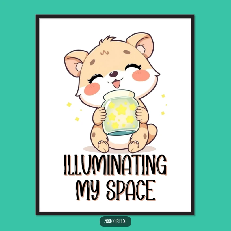 Funny Firefly Magic Digital Art - Cute Animal Giggle Print
