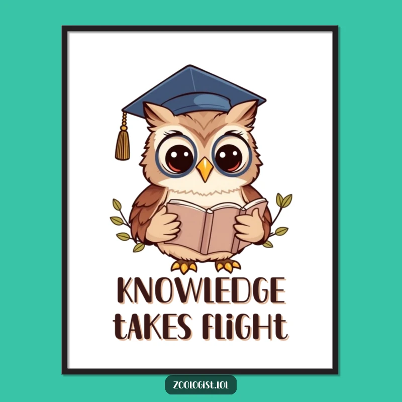Funny Kawaii Owl Zoologist Digital Art - Instant Download for Wise Decor!