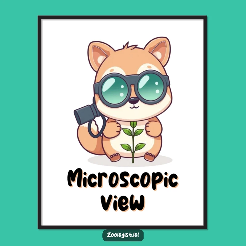 Funny Zoologist Digital Art - Instant Cute Nature Decor Download