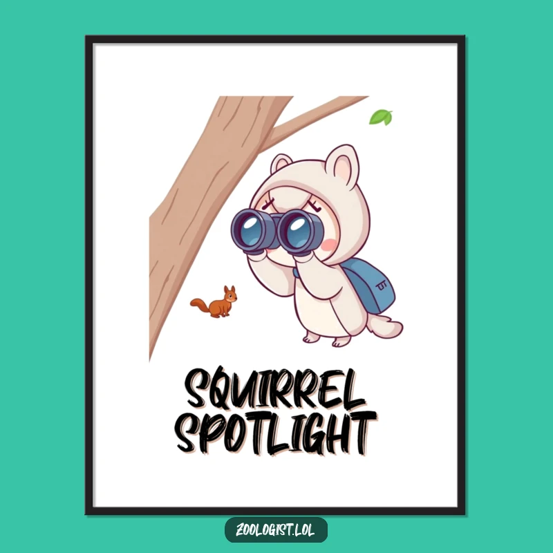Funny Squirrel Spotting Digital Art: Binocular Design, Instant Gift