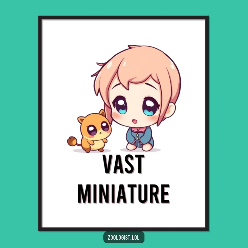 Funny Amazed Digital Art: Tiny Creature Observation Print Gift