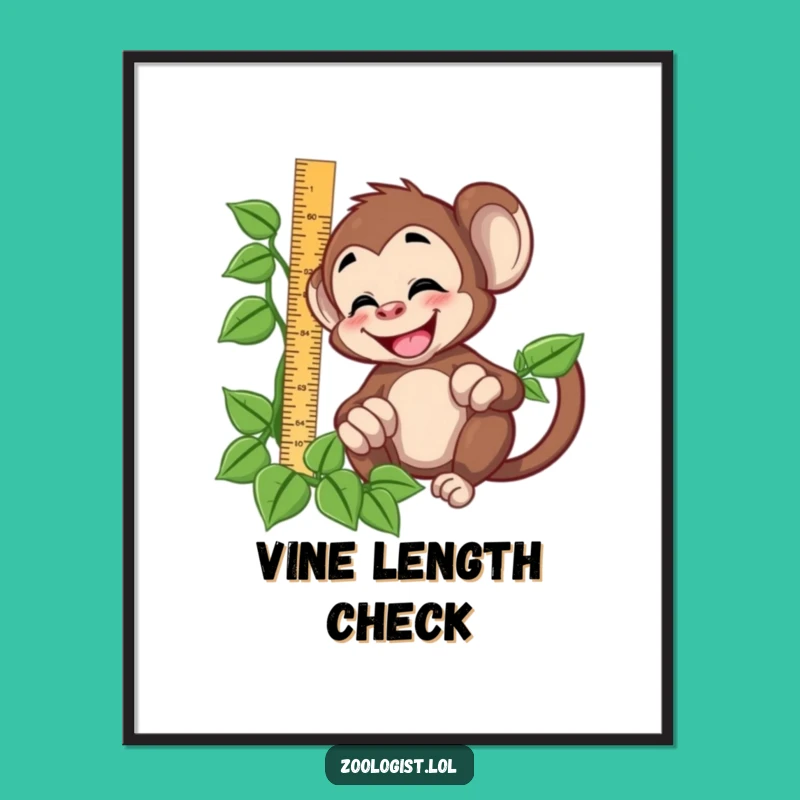 Funny Monkey Measuring Digital Print: Hilarious Jungle Decor for Any Space